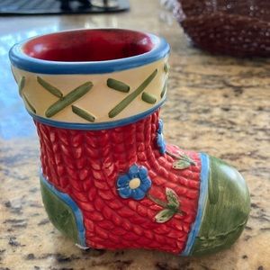 Yankee Candle ceramic “stocking” candle holder